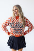 OK State Checkerboard Cropped Crew Sweater